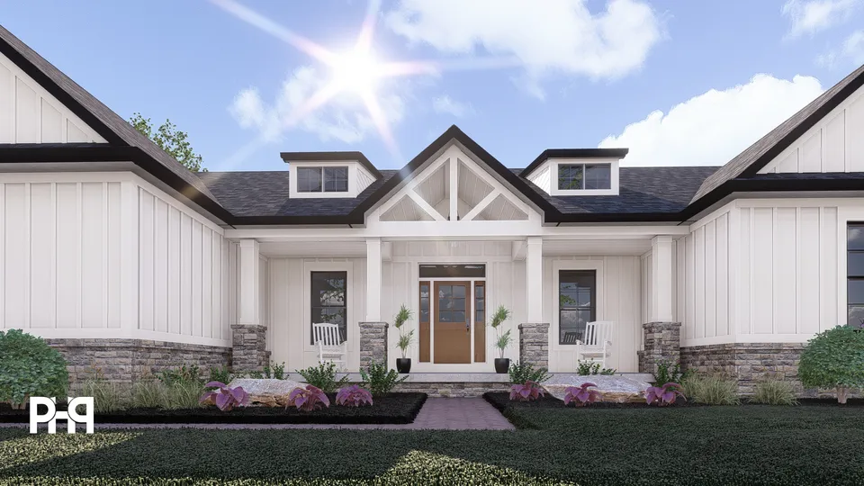The Taurus house plan, exterior view 4